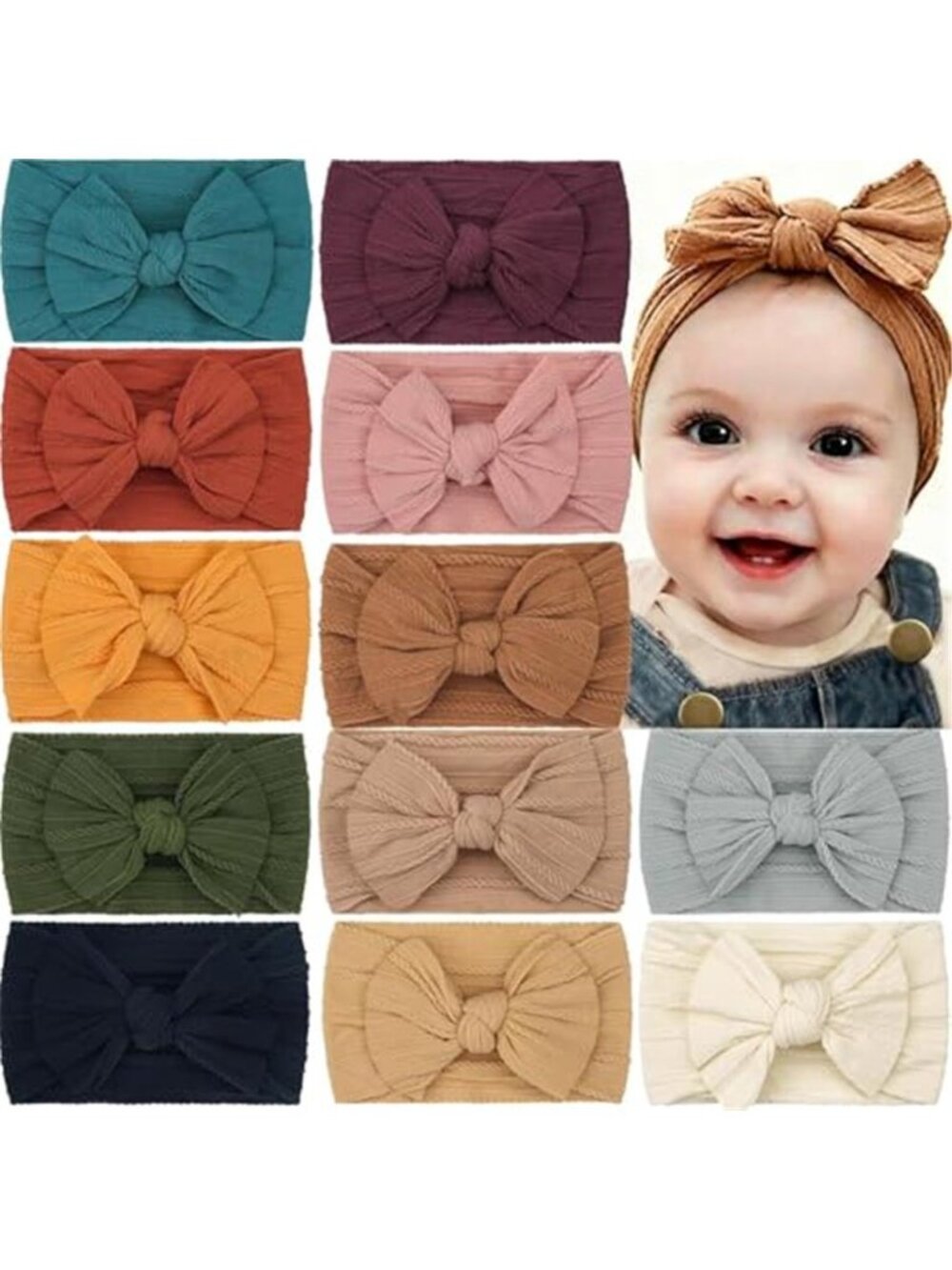 CÉLLOT Super Stretchy Soft Knot Headbands with Hair Bows Head Wrap Hair